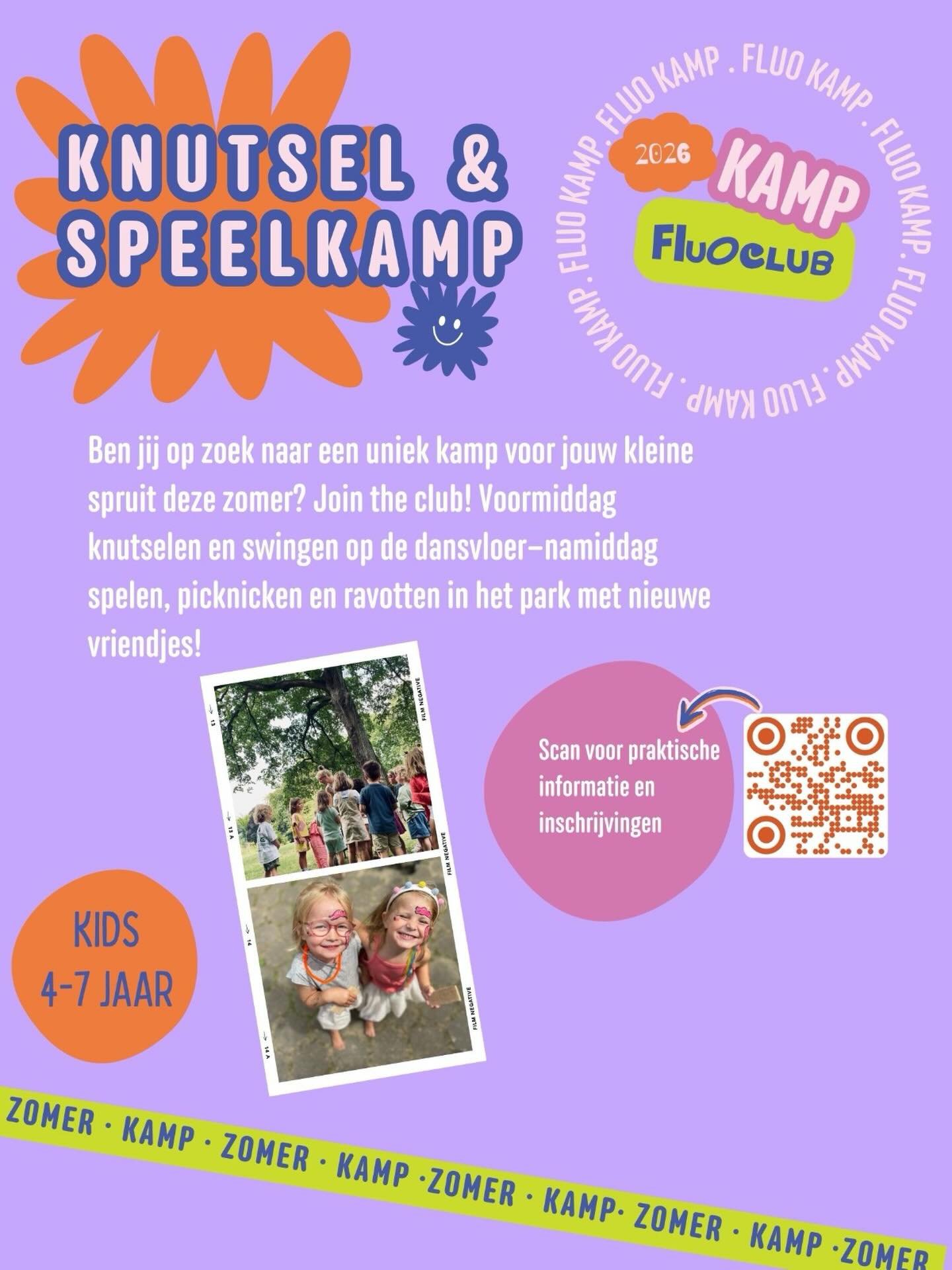 Ons Knutsel & Speelkamp is terug! ✨🎉
Op zoek naar een uniek kamp voor jouw kleine avonturier?
Bij Fluo Club starten we elke dag met knutselen, dansen en spelen.
In de namiddag trekken we naar buiten: picknicken in het park, ravotten onder de bomen en leuke spelletjes met nieuwe vriendjes! 🌳💛
👧🧒 Leeftijd: 4–7 jaar ( jaar dat ze 4 worden 😉 )
📍 Locatie: Kortrijkse Steenweg 280, Gent — in de Fluo Club
📅 4 weken kamp – kies zelf je week!
🍰 Vers vieruurtje inbegrepen: elke dag huisgemaakte cake

➡️ neem een kijkje op de website voor info & inschrijvingen!

Kom jij deze zomer mee shinen in de Fluo Club? ✨

Liefs - Team Fluo