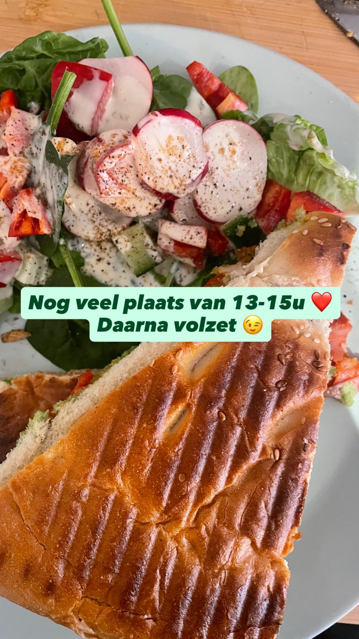 Nog veel plaats van 13-15u ❤️ 
Daarna volzet 😉